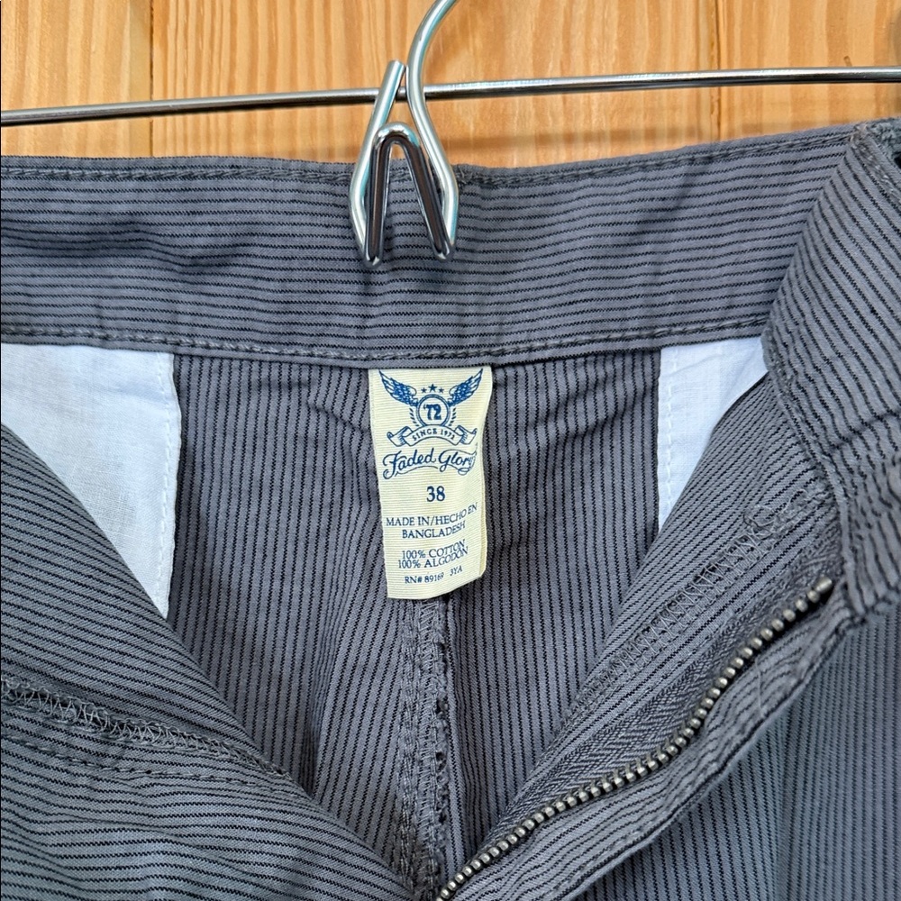 Faded Glory Gray Flat Front Shorts Casual Lightweight Design - Picture 2 of 4